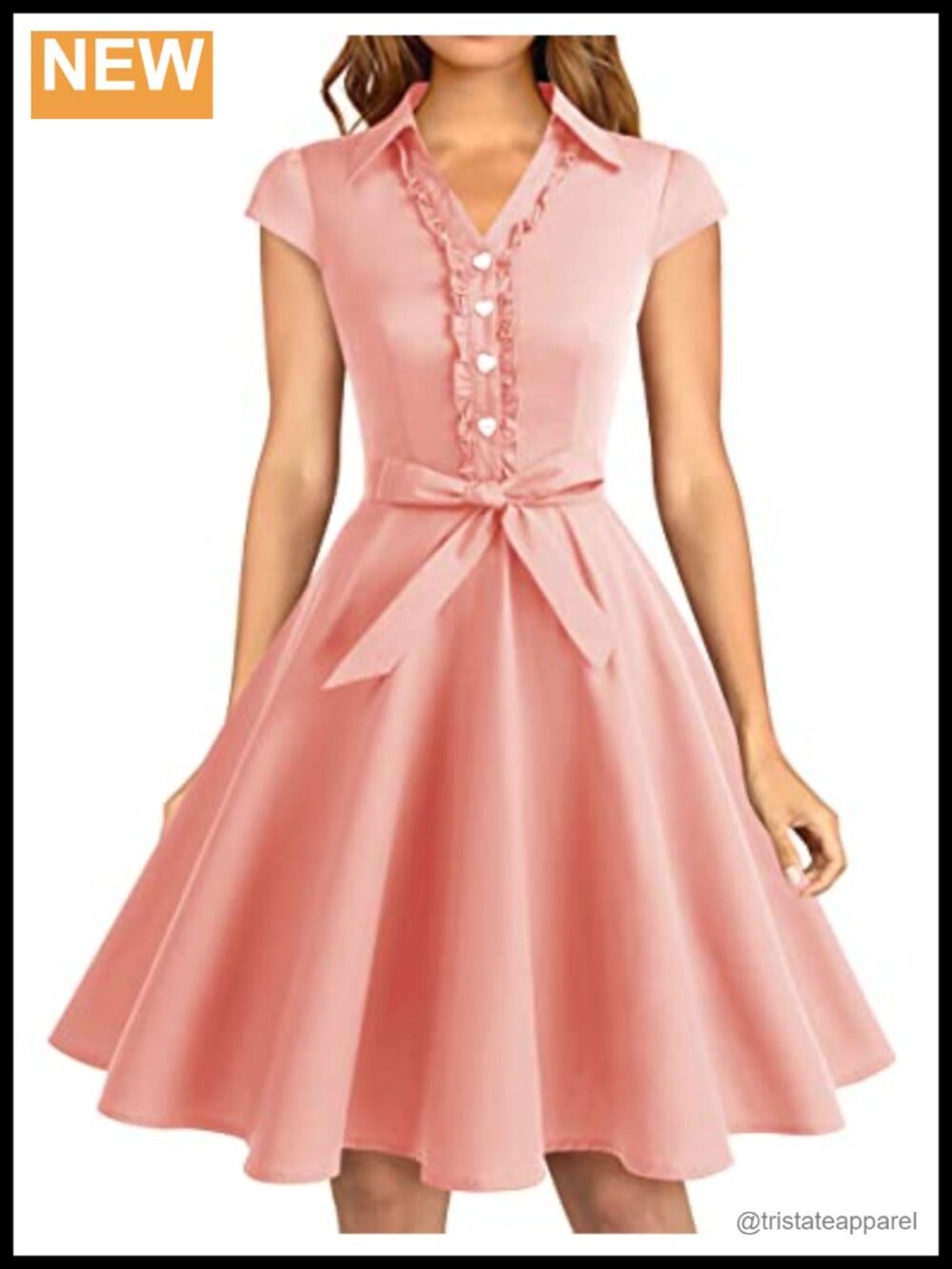 Womens 1950s Rockabilly Swing Dress Cap Sleeve Cocktail Vintage Tea Party
